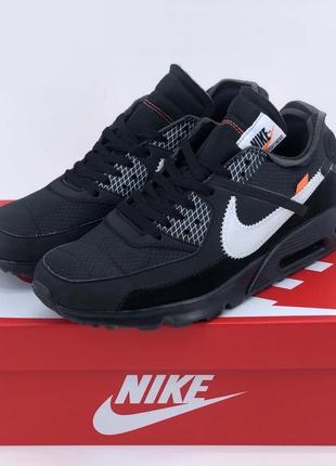 Кроссовки nike off white air max 90 black4 фото