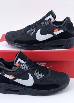 Кроссовки nike off white air max 90 black5 фото