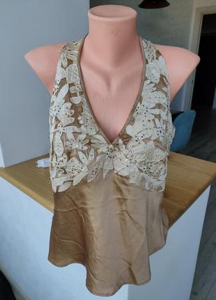 100/ натуральный шелк 🔥 блуза, 14 (42 размер )