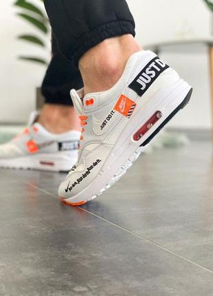 Мужские кроссовки nike air max 1 just do it pack white3 фото