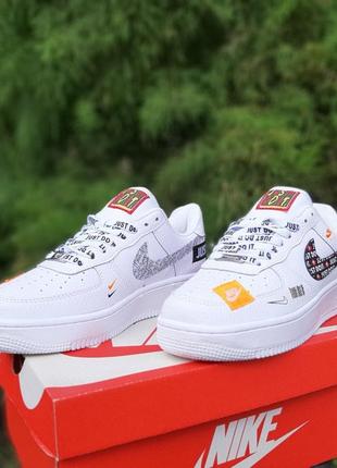 Крутые женские кроссовки nike air force 1 x off-white low just do it pack белые4 фото