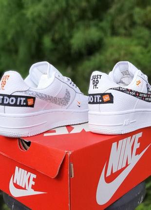 Крутые женские кроссовки nike air force 1 x off-white low just do it pack белые8 фото