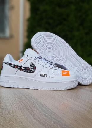 Крутые женские кроссовки nike air force 1 x off-white low just do it pack белые7 фото