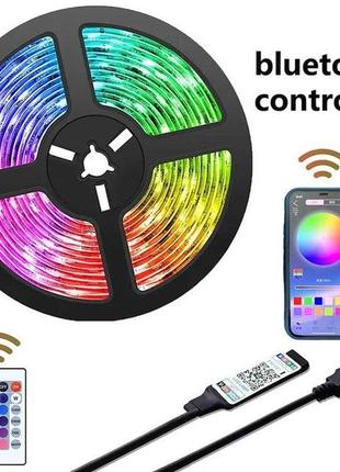 Світлодіодна стрічка 5 метрів. usb  bluetooth додаток + пульт. 2835 led bluetooth. rgb стрічка usb 5м led підсвічування1 фото