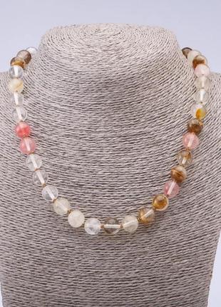 Бусы из натурального камня халцедон