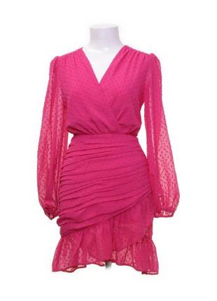 Розовое платье с пышными рукавами missguided2 фото