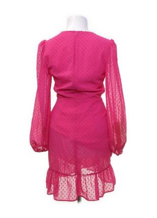 Розовое платье с пышными рукавами missguided3 фото