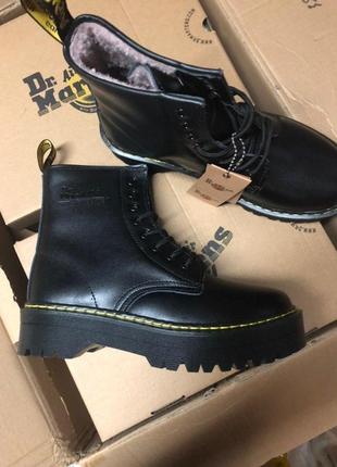 Женские ботинки dr.martens jadon ( fur ) classic (мех)2 фото