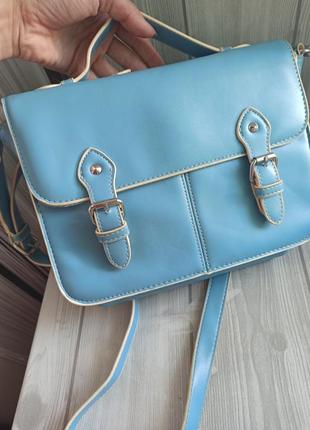 Класная голубая сумка кросбоди2 фото