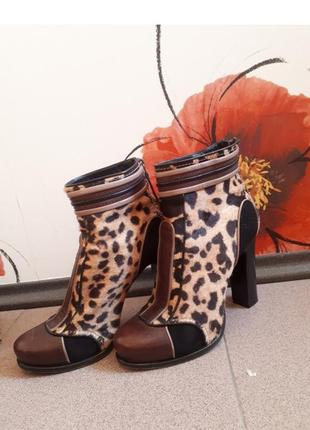 Etro леопардовые ботинки ботльоны оригинал почти винтаж