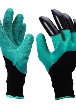 Садові рукавички з кігтями garden genie gloves2 фото