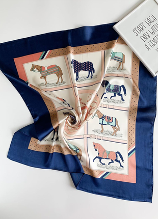 Шёлковый платок шарф в стиле hermes 🐎