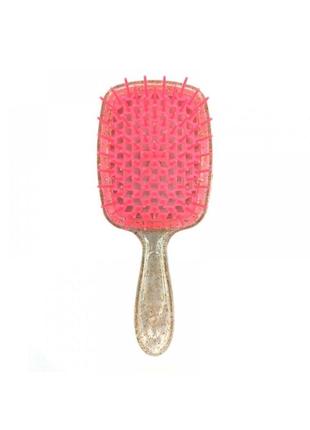 Janeke продувная расческа для укладки и сушки феном superbrush plus hollow comb розовая, прозрачная с
