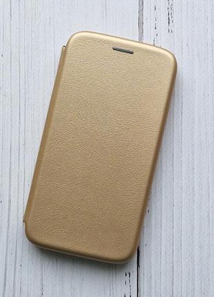Чехол-книжка samsung galaxy j5 2015 (j500) кожзам, золотистый