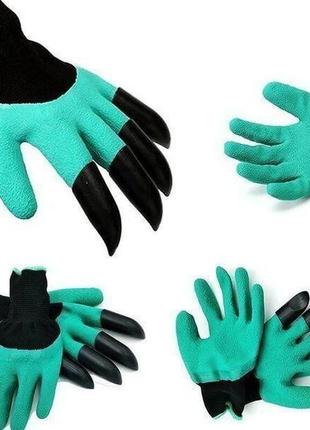 Садові рукавички з кігтями garden genie gloves6 фото