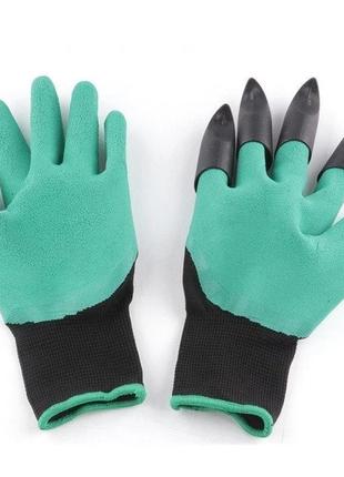 Садові рукавички з кігтями garden genie gloves5 фото