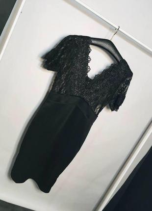 Чёрное платье с кружевом3 фото