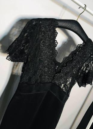 Чёрное платье с кружевом5 фото