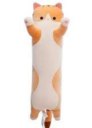 Мягкая игрушка-подушка кот/кот-батон 70 см рыжий рудий коричневый