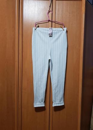 Крутые стильные штаны, стрейчевые серые брюки в белую полоску, штаны4 фото