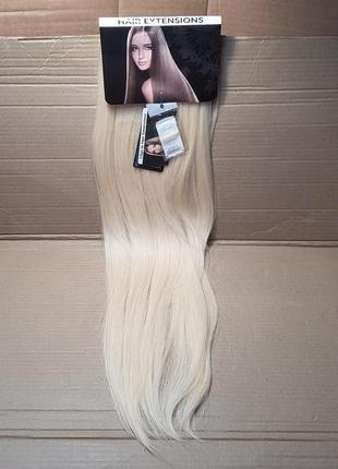 Накладные волосы блондинка. на шпильках, искусственные волосы на шпильках накладные тресы 70см.  8 пасм1 фото