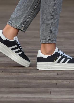 Женские кроссовки adidas gazelle bold platform7 фото