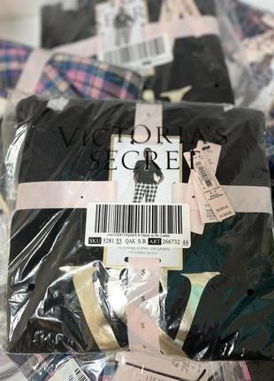 Пижама (футболка + штаны) victoria's secret flannel jogger tee-jama xs черная2 фото