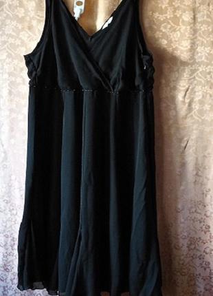 Черное длинные платье на запах-большой размер2 фото