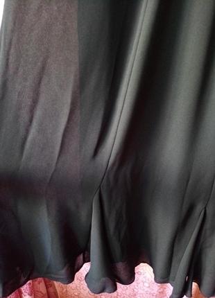 Черное длинные платье на запах-большой размер4 фото