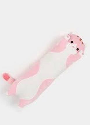 М'яка іграшка-подушка кіт/кіт-батон 70 см рожевий рожий
