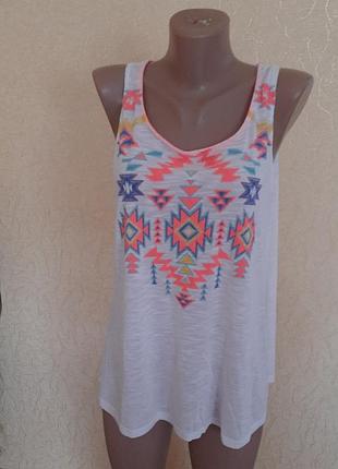 Майка футболка в яскравий геометричний принт батал