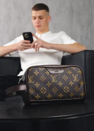 Женский клатч louis vuitton чорний, луи витон стильный брендовый сумка мужская для денег, кошелек