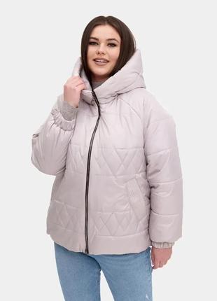 Трендова укорочена жіноча куртка на весну, великі розміри1 фото