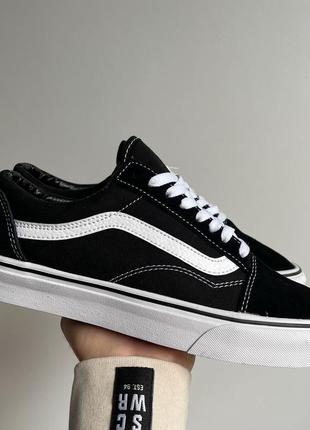 Кеды женские мужские vans old skool black/white