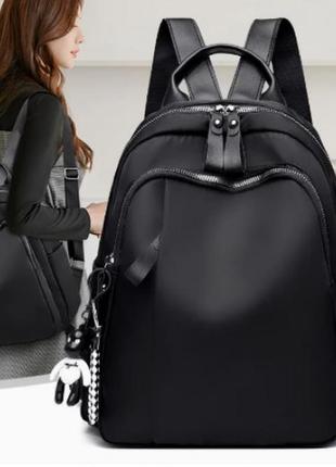 Міський стильний рюкзак жіночий текстиль 29*23 чорний