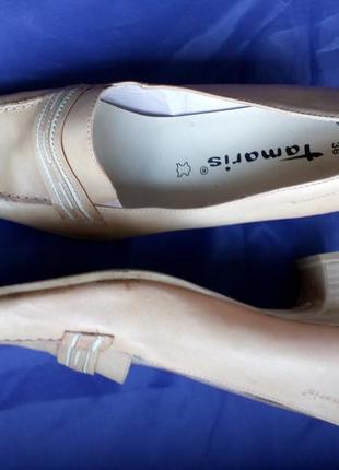 Tamaris туфлі шкіра жіночі бежеві 36 розмір