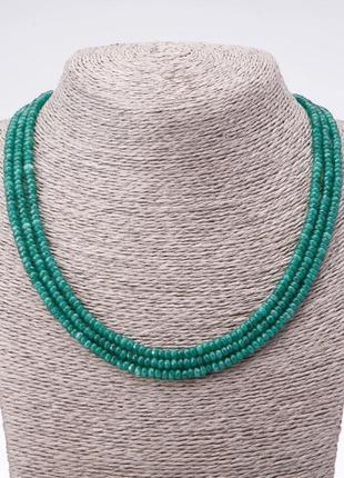 Намисто трирядні намиста з натури каменю хризопраз