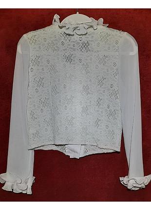 Школьная белая блузка 2