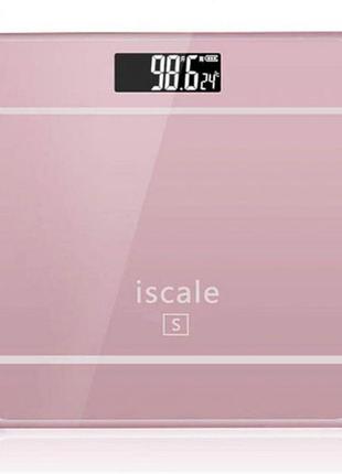 Весы напольные электронные iscale 2017d 180кг (0,1кг), с температурой. цвет: розовый