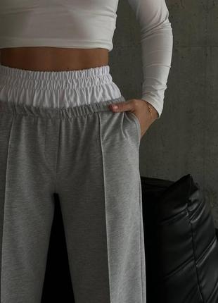 Трендовые женские брюки с резинкой на поясе2 фото