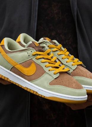 Мужские кроссовки nike sb dunk brown\haki, вьетнам, замша, 37-45, арт 1319