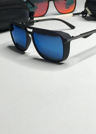 Чоловічі сонцезахисні окуляри porsche design полароїд polarized квадратні зі шторками порше з поляризацією очки3 фото