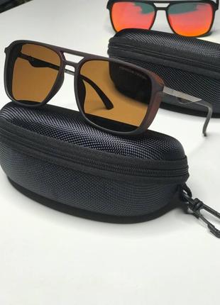 Чоловічі сонцезахисні окуляри porsche design полароїд polarized квадратні зі шторками порше з поляризацією очки5 фото