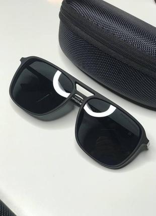 Чоловічі сонцезахисні окуляри porsche design полароїд polarized квадратні зі шторками порше з поляризацією очки9 фото