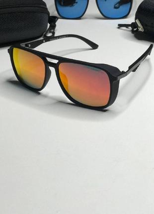 Чоловічі сонцезахисні окуляри porsche design полароїд polarized квадратні зі шторками порше з поляризацією очки4 фото