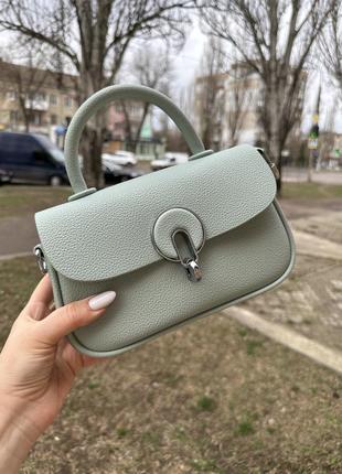 Сумка жіноча бірюзового кольору з двома ремінцями