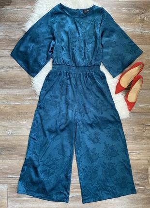 Шикарний дуже стильний жакардовий ромпер / комбінезон кюлоти в білизняному стилі