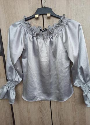 Блуза bik bok серебристая s