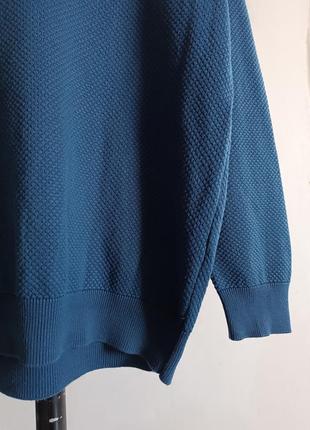 Синий хлопковый легкий свитер5 фото