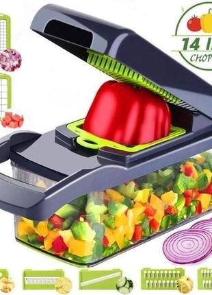 Овочерізка-подрібнювач veggie slicer 14 в 1 ситечко для яєць та ніж для очищення овочів